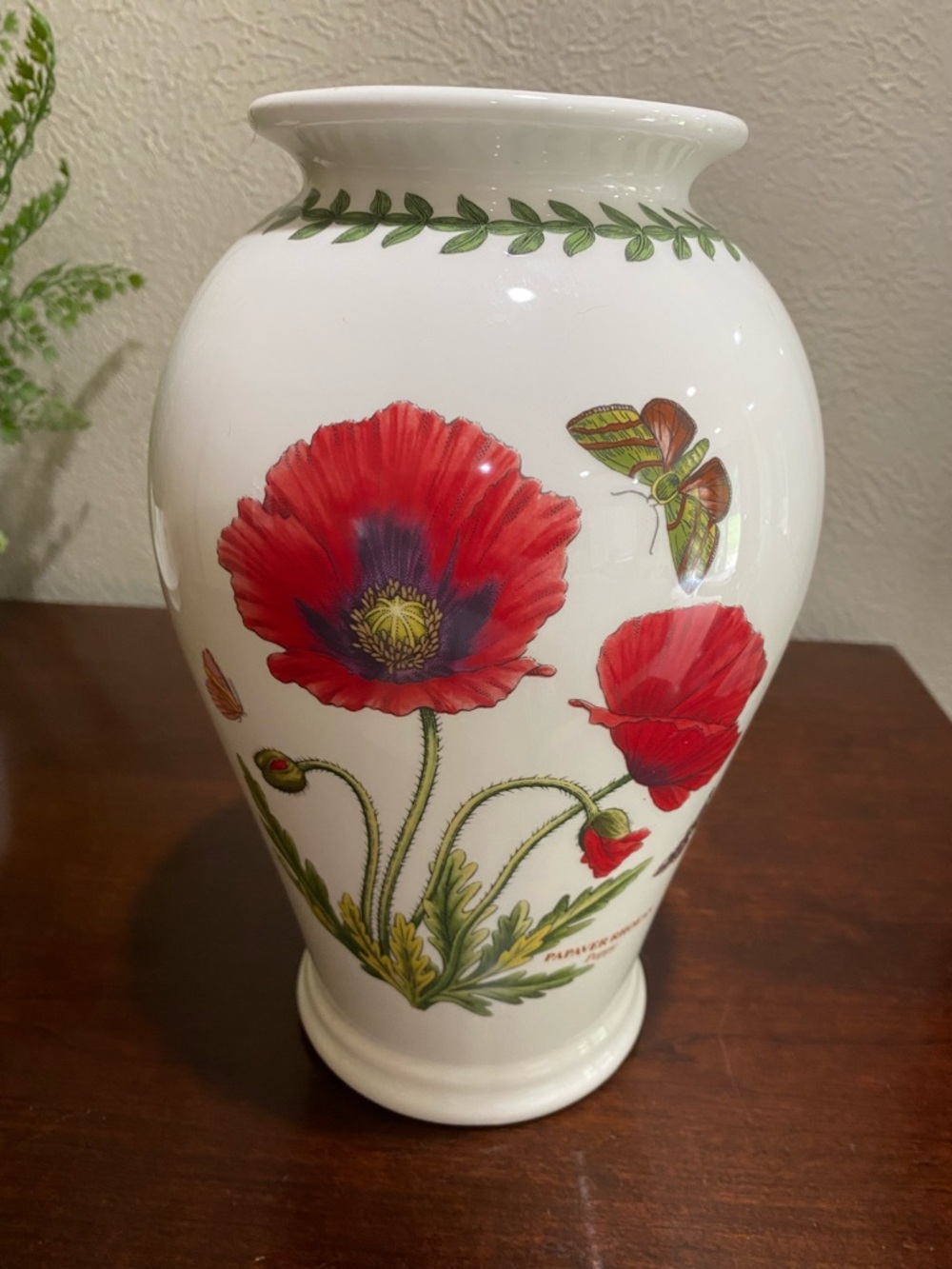 Portmeirion Botanic Garden Canton Red Poppy Ceramic Vase